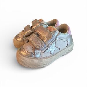 Golden Goose Kids Metallic Silver Star Sneakers